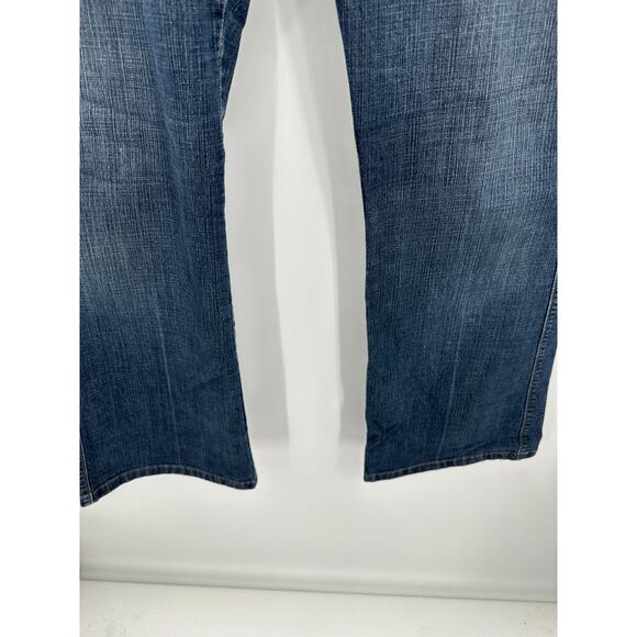 Lee Mid Rise Dark Wash Blue Cotton Blend Denim Bootcut Jeans Women's Size 16 - Picture 3 of 10